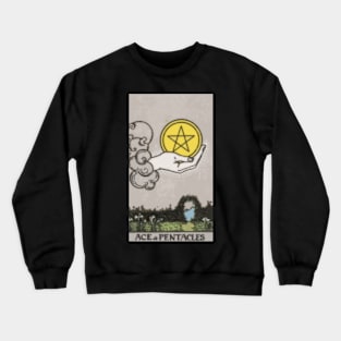 Tarot Card = Ace of Pentacles Crewneck Sweatshirt